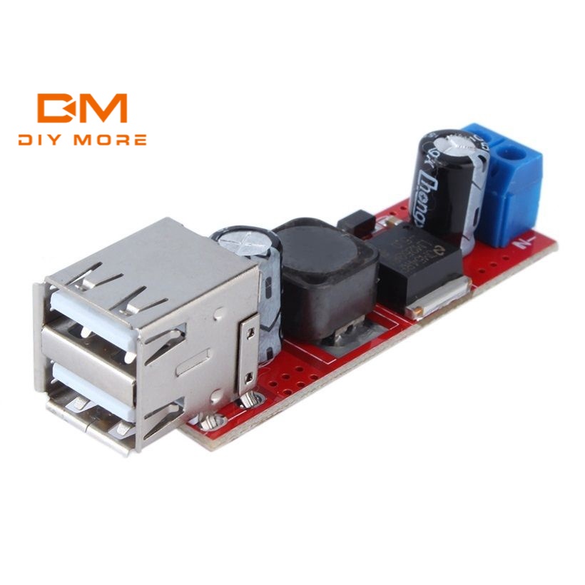 DIYMORE Carregador DC 6V-40V 12V Para 5V 3A Dual USB -/Módulo Conversor Com Step-down LM2596