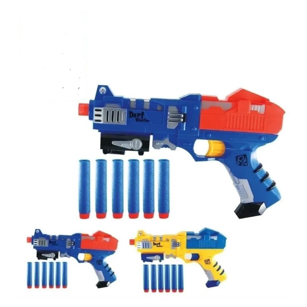 Pistola infantil nerf blaster Estilo Nerf 6 Balas Dardos rosa