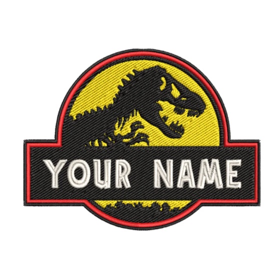 Adesivo Prespaziato Personalizzato Toppa Ricamata A Ferro Per Bambini - Tema Jurassic Park, Personalizzabile Con Nome, Perfetta Per Abiti E Zaini Toppa Personalizzata Bambino