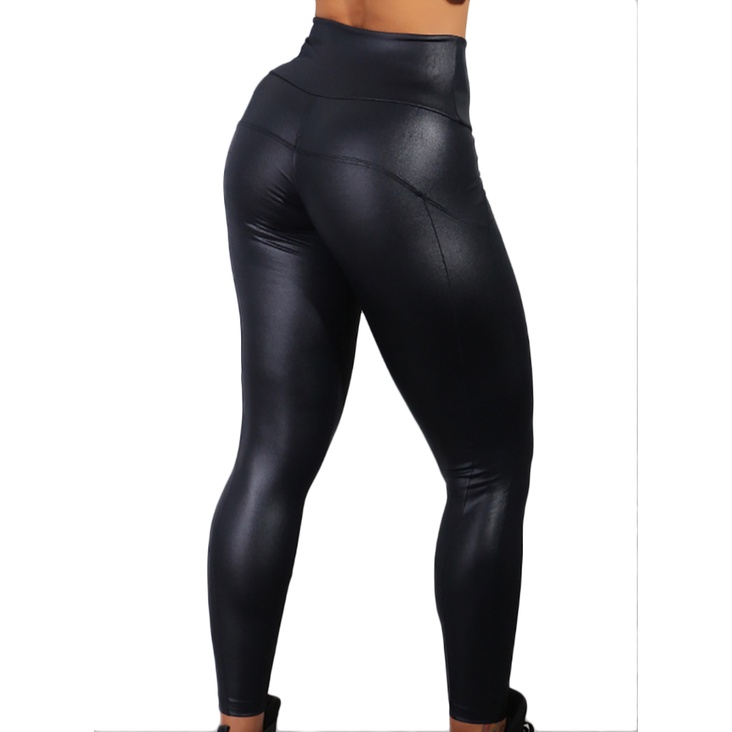 Calça legging de zíper em cirrê lançamento instagram 2019 - R$ 70.00, cor  Preto #18135, compre agora