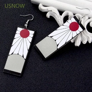 USNOW Novas Mulheres Brincos Emaranhado Caçador De Cosplay Anime Jóias Demônio Homens Pingente Clip Geométrico Kamado Tanjiro Acrílico Borboleta
