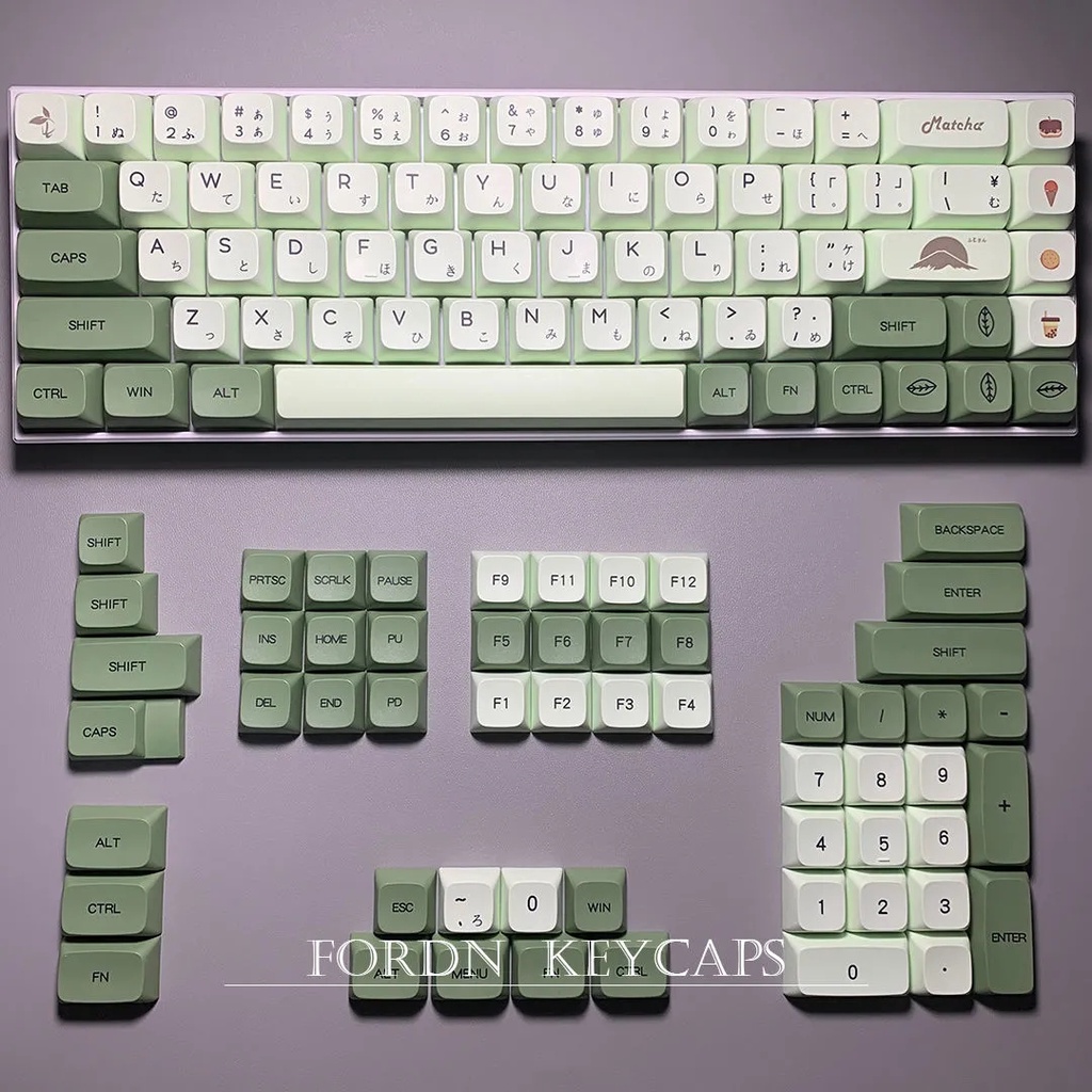 macha 専用 Teclado Mecânico PBT Matcha Japonês Perfil XDA Para Chaves Gateron