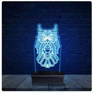Luminária Led Acrilico Abajur - Coruja 16