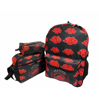 Mochila E Estojo Escolar Clã Akatsuki Simbolo Nuvem Naruto Anime no Shoptime