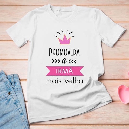 Blusa infantil Promovida a irma mais velha ou promovida a prima mais velha