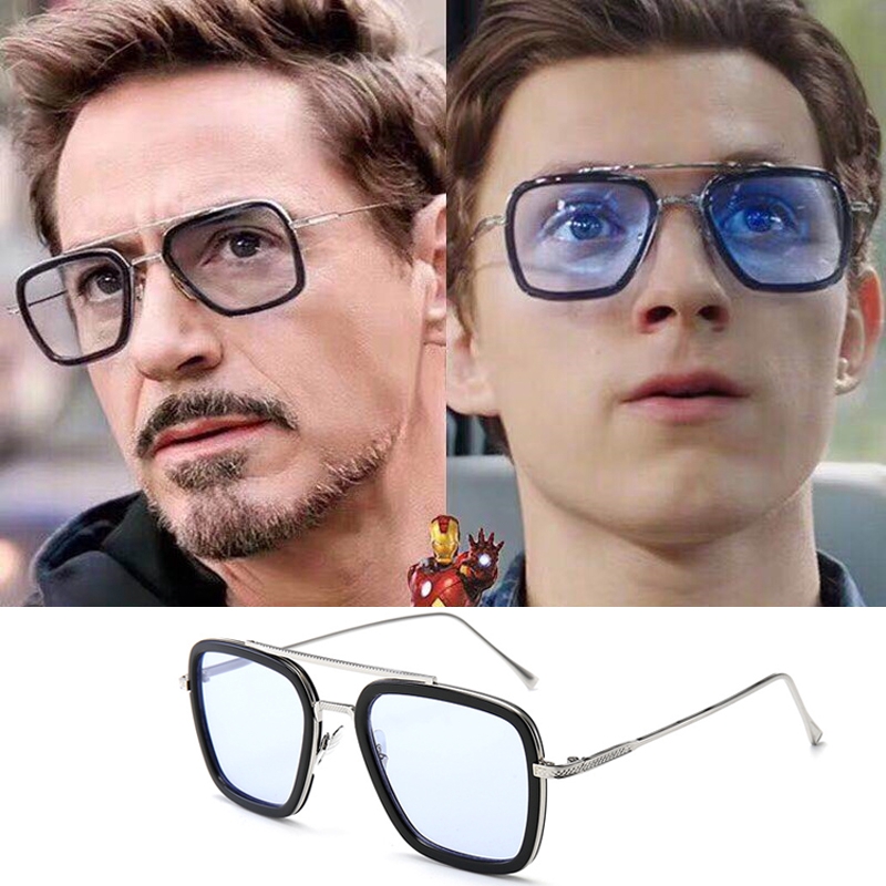 Óculos de sol Vingadores Tony Stark Estilo de Vôo Masculino Óculos de Sol Quadrado Design de Marca Masculina Óculos de Sol Homem de Ferro 3