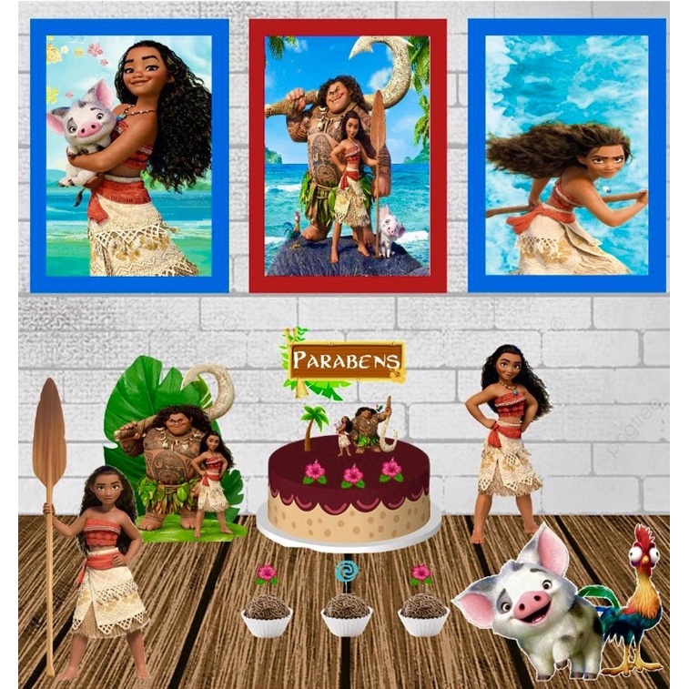 Kit Decoração Aniversário para Festa Moana *LEIA A DESCRIÇÃO*