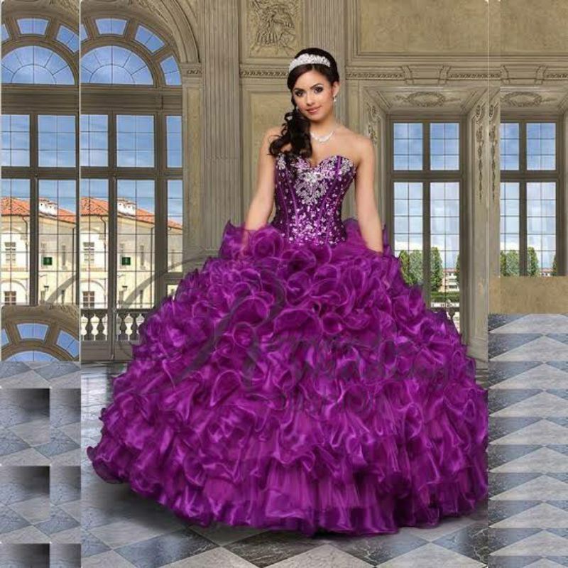 Vestido roxo para festa de sales 15 anos