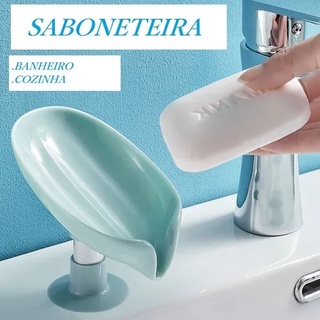 Saboneteira De Pia Escorra A Caixa De Sabão Para Banheiro Com Suporte Ventosa