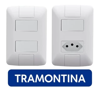 Conjunto 4x2 Tomada Com Interruptor Ou Interruptor Duplo Aria Tramontina