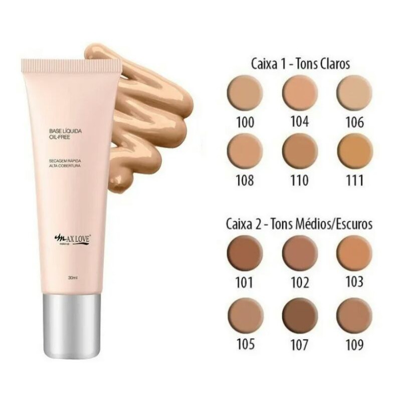 Base Líquida Oil Free efeito Matte da Max Love | Shopee Brasil