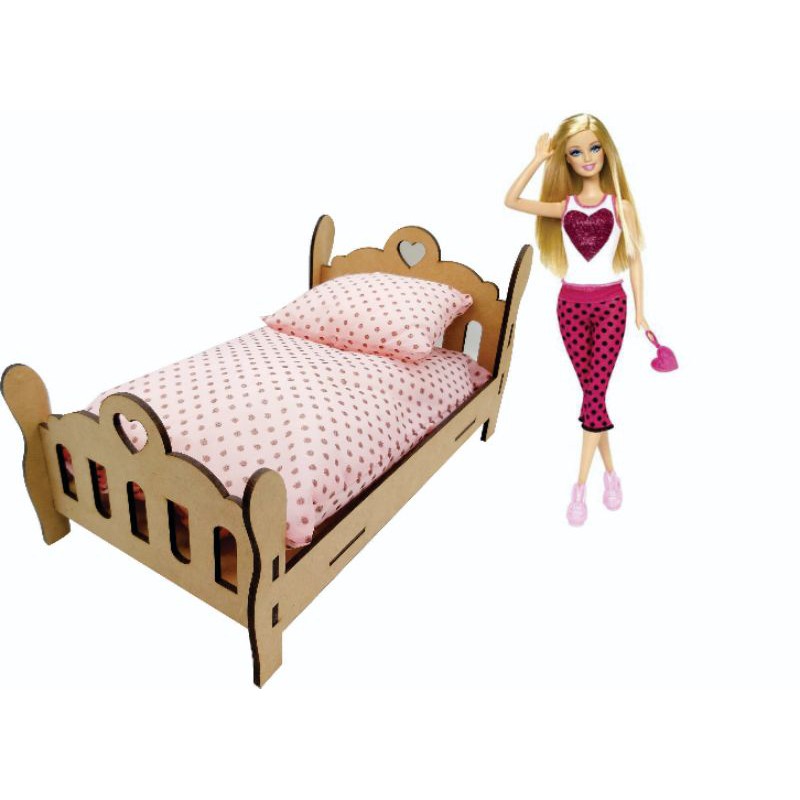 Cama boneca Barbie Conjunto Completo c com roupa de cama