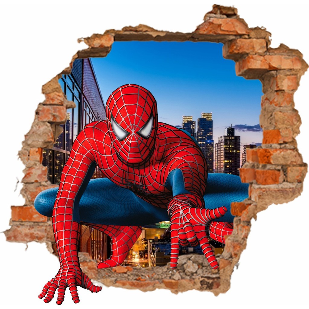 Papel De Parede Personalizado Homem-Aranha Marvel Buraco 3D