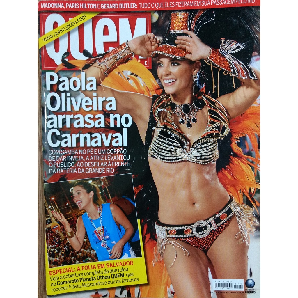 Revista Quem Nº 493 - Carnaval 2010 - Capa Paolla Oliveira | Shopee Brasil