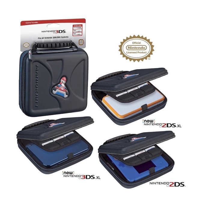 Case Estojo Bolsa proteção oficial Nintendo 3DS, 3DS XL, 2DS, 2DS XL, New 3DS, 3DSi, 3DSi XL Mario Kart