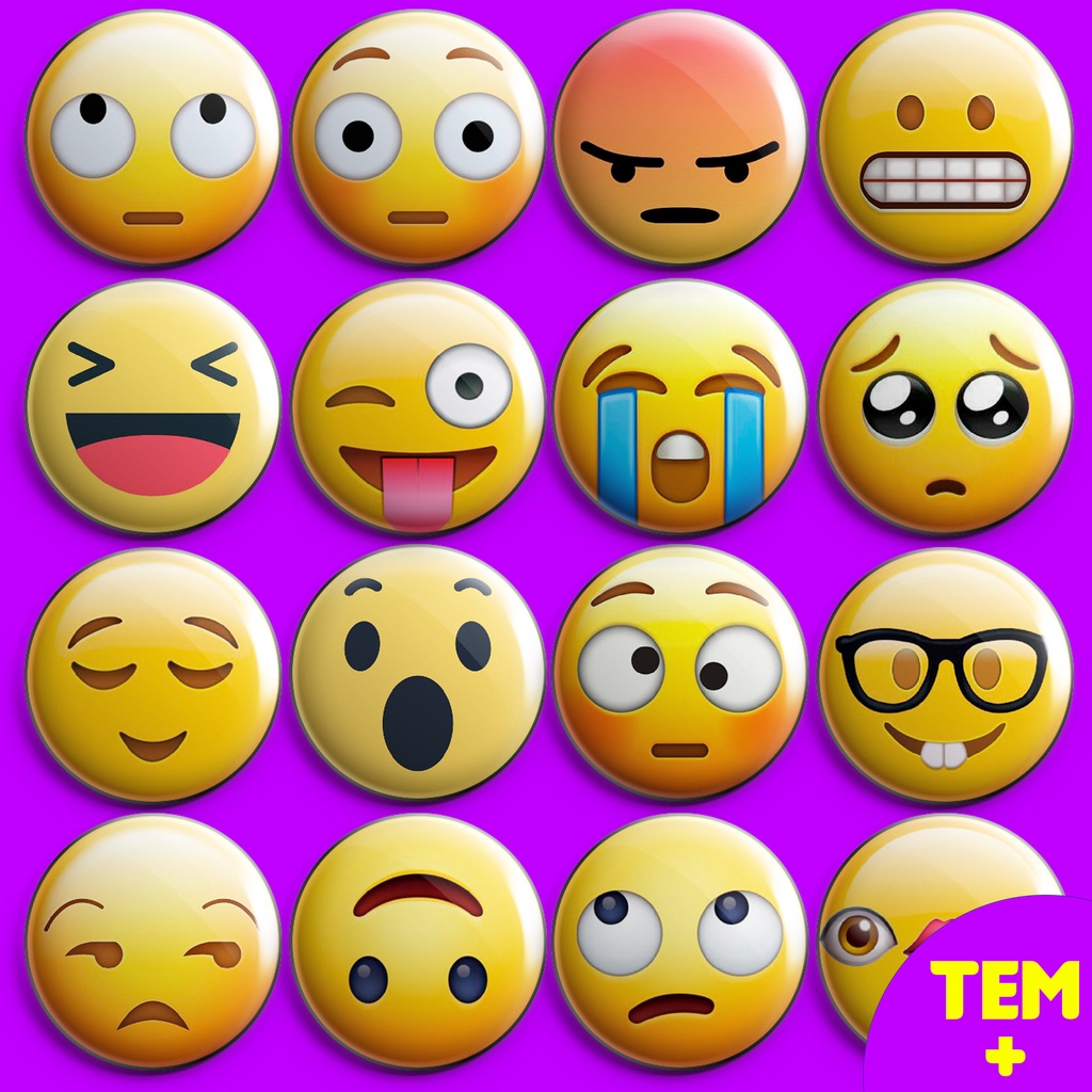 Bottons EMOTICON / EMOJI - Botton de 3,5cm/4,5cm/5,5cm | Shopee Brasil