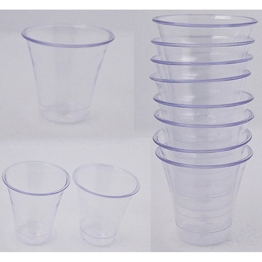 100 Mini copinho Cálice Santa Ceia 10ml de Acrílico Incolor Transparente Para Festa Religiosa