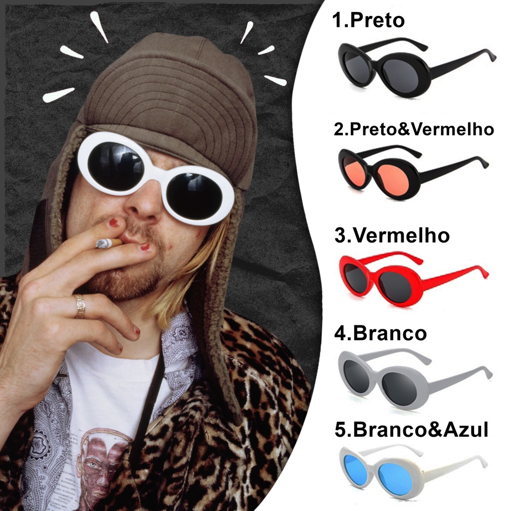 Óculos Kurt Cobain Nirvana Raffa Moreira Hype Hip Hop Unissex
