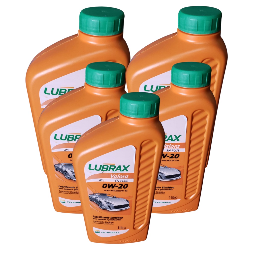 Kit 05 frascos de Óleo Lubrificante 0W-20 - Lubrax Valora | Shopee Brasil