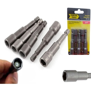 Kit Jogo Bits Soquete Magnetico Parafusadeira 3/8pol Fertak