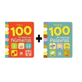 LIVRO INFANTIL Minhas 100 Primeiras Palavras + 100 Numeros - Kit com 2 livros