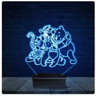 Luminária Led Acrilico Abajur - Ursinho Pooh Disney 01