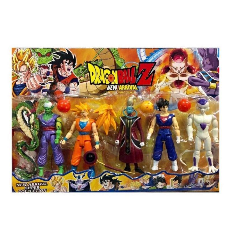 Promoção Kit 5 Bonecos Dragon Ball Z Goku Articulados 14 cm Pronta entrega