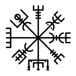 Adesivo de Parede - Mitologia Bússola Viking Compass Religio