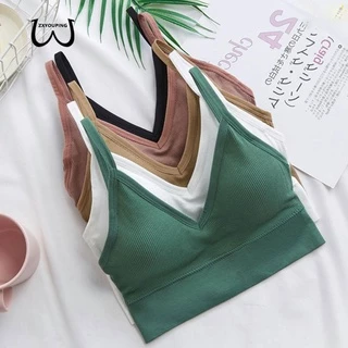 ZXYOUPING sexy Sports V-neck top yoga Feminino Sem Costura Soutien Esportivo Roupa Íntima Beauty-Back Bra Com Almofadas Removíveis