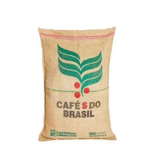 Saco De Estopa (novo) Juta Café Do Brasil 70x95cm De 60 Kg - 1 UNIDADES - COM ESTAMPA
