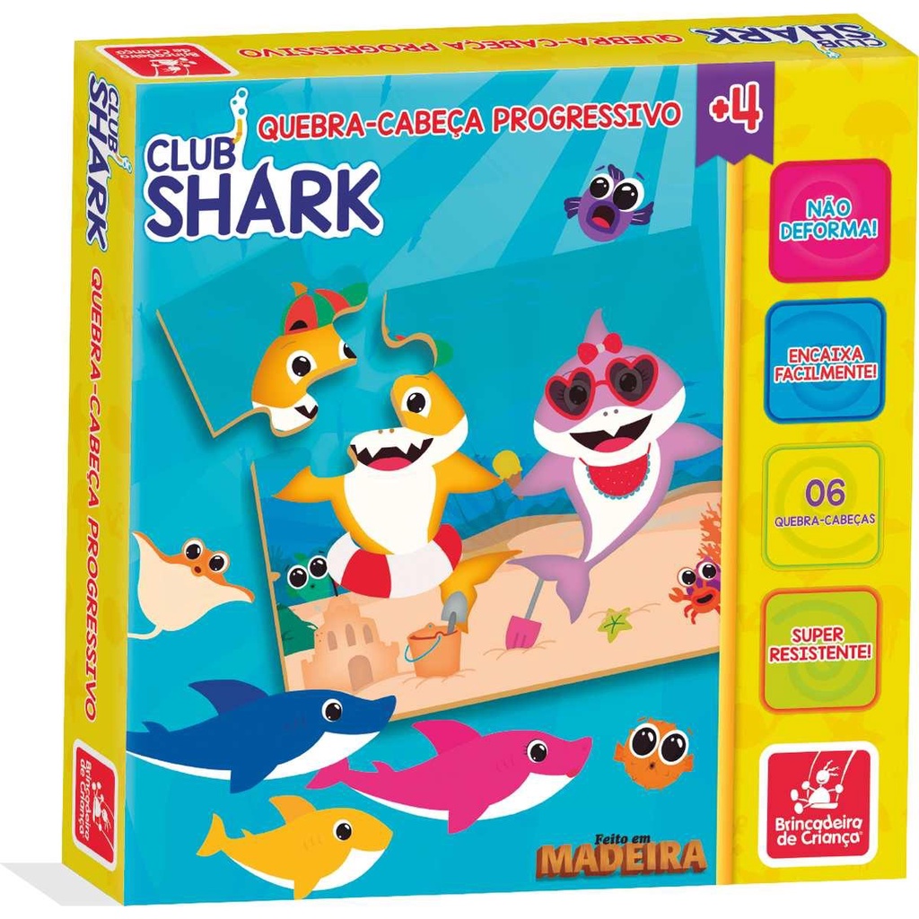 Quebra-Cabeça Club Shark 48 pçs - 2345 - Brincadeira de Criança