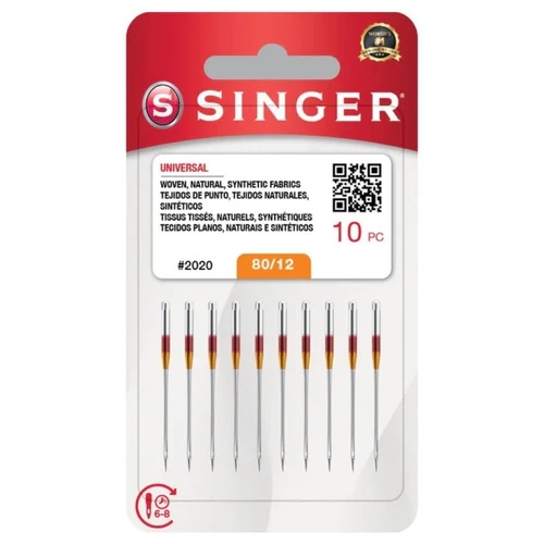 Agulha Singer Doméstica 2020 - 80/12 com 10 Peças