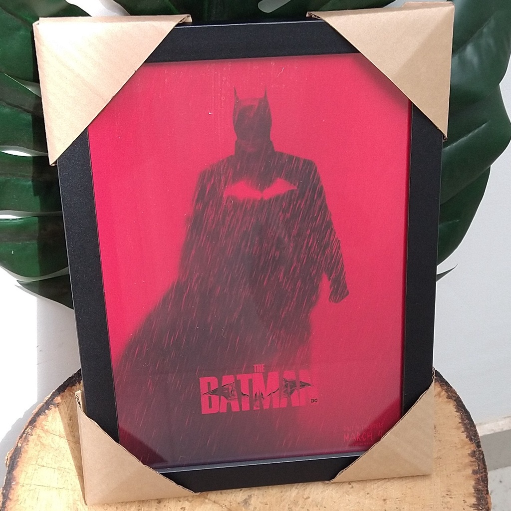 Quadro decorativo com moldura e vidro Batman pôster filme nerd geek
