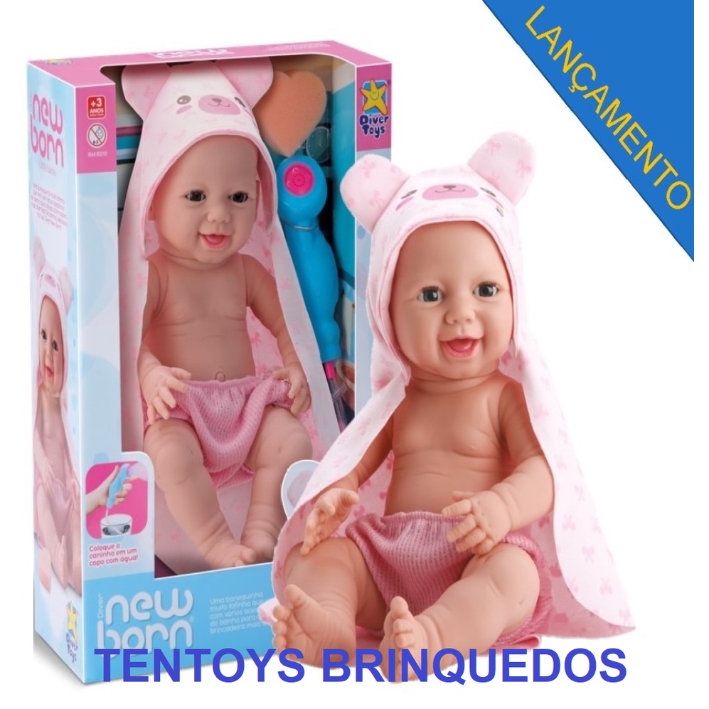 BONECA NEW BORN - LITTLE BANHO - Cia dos Brinquedos