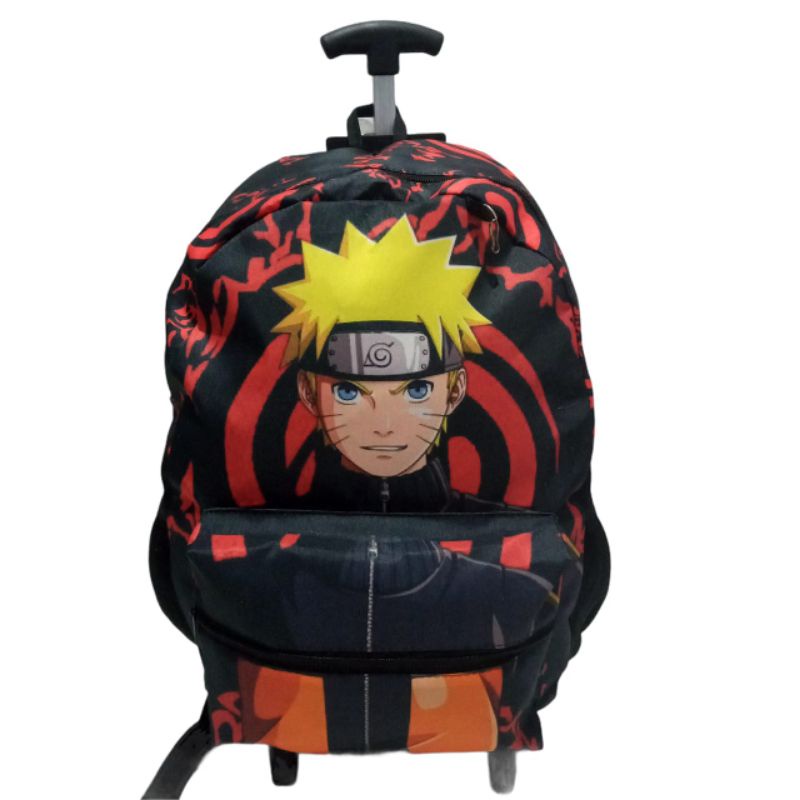 Mochila Escolar Naruto Anime Boruto Rodas Kit Completo+brind