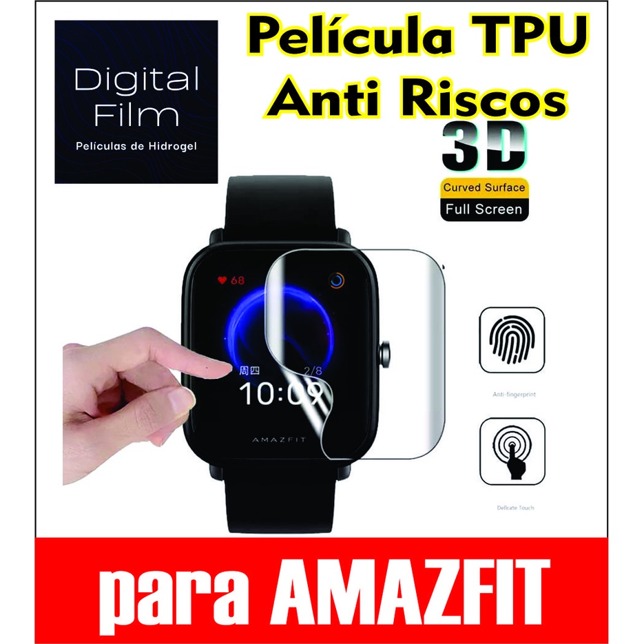 Película protetora AMAZFIT de TPU hidrogel para relógio Smartwatch todos os modelos