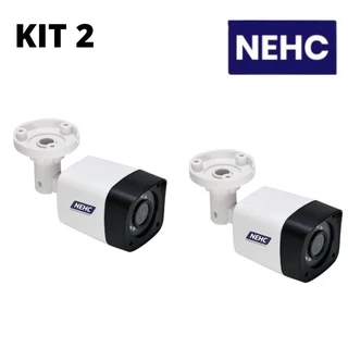 Kit 2 Câmera Bullet de Segurança LED CFTV HD 720p 3.6mm AHD-H 1,3MP NEHC 606