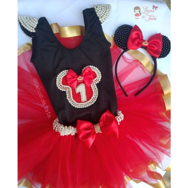 Saia tutu store da minnie vermelha