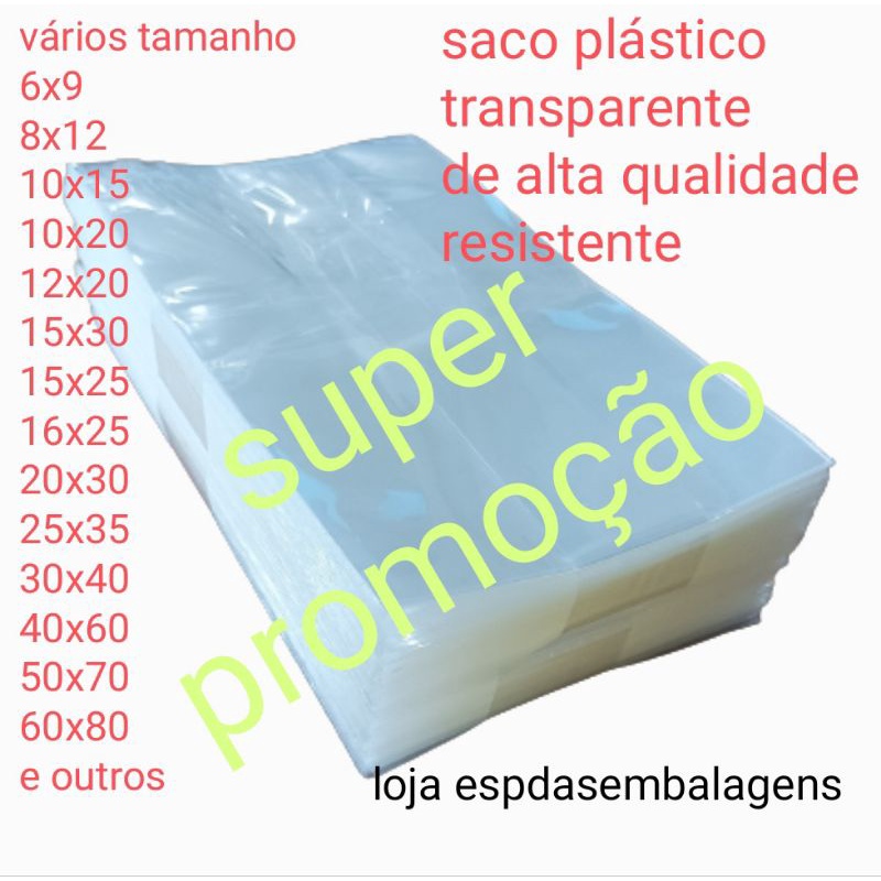 kit saquinho tipo celofane várias medidas saco plástico transparente