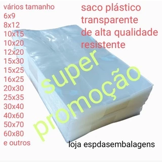 kit saquinho tipo celofane várias medidas saco plástico transparente