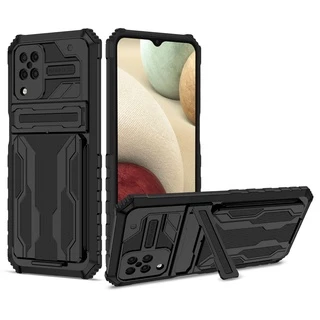 Capa Anti Shock Porta Cartão Suporte Para Samsung Galaxy A12(película de vidro opcional)
