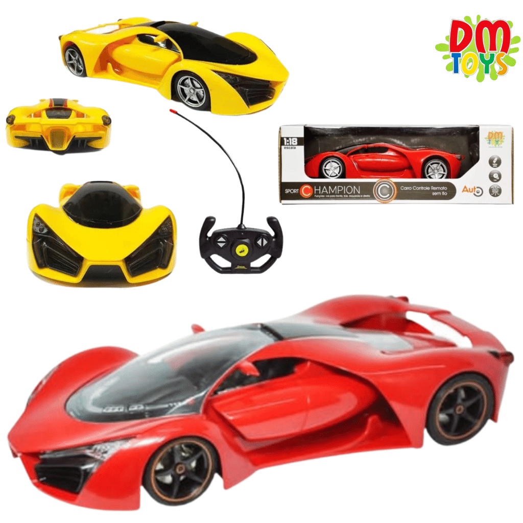 Carro controle remoto sem fio 1:18 Sport – DM Toys