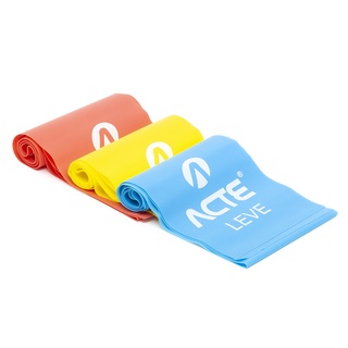 Kit Faixas em Látex Band, 3 Intensidades Leve Médio Difícil, Amarelo Azul Vermelho, T13, Acte Sports