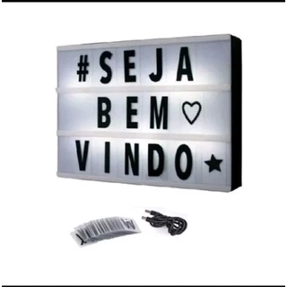 Luminaria Cinema Light Box A4 + Numeros e icones 96letras