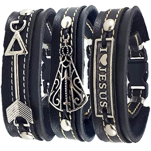 Pulseira com pingente e fecho trava Unissex