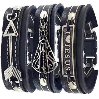 Pulseira com pingente e fecho trava Unissex