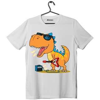 Camiseta dinossauro cromado 100% algodão, design de silhueta