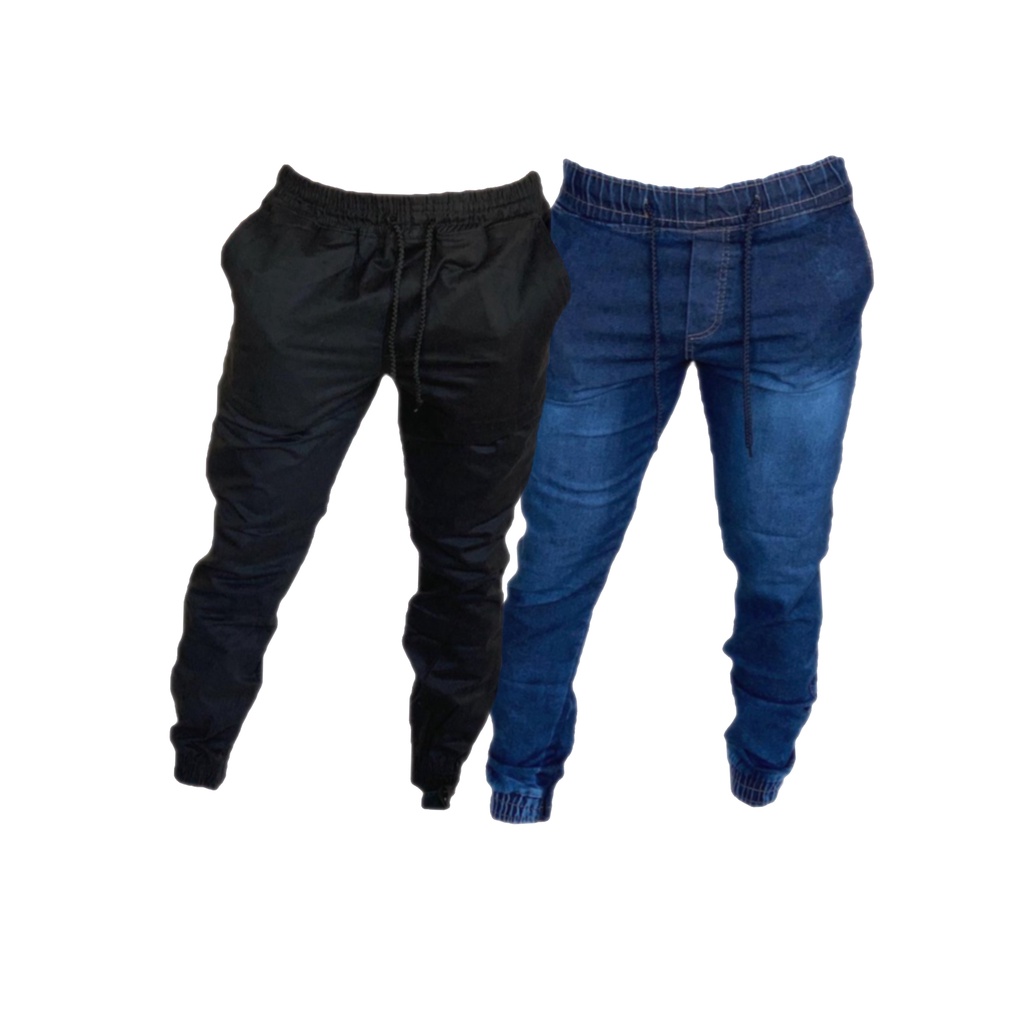 Calca jeans store masculina com punho