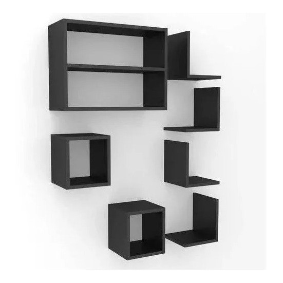 Kit 7 Peças Nichos Preto Fabricação Própria Mdf Nicho Enviamos Montado