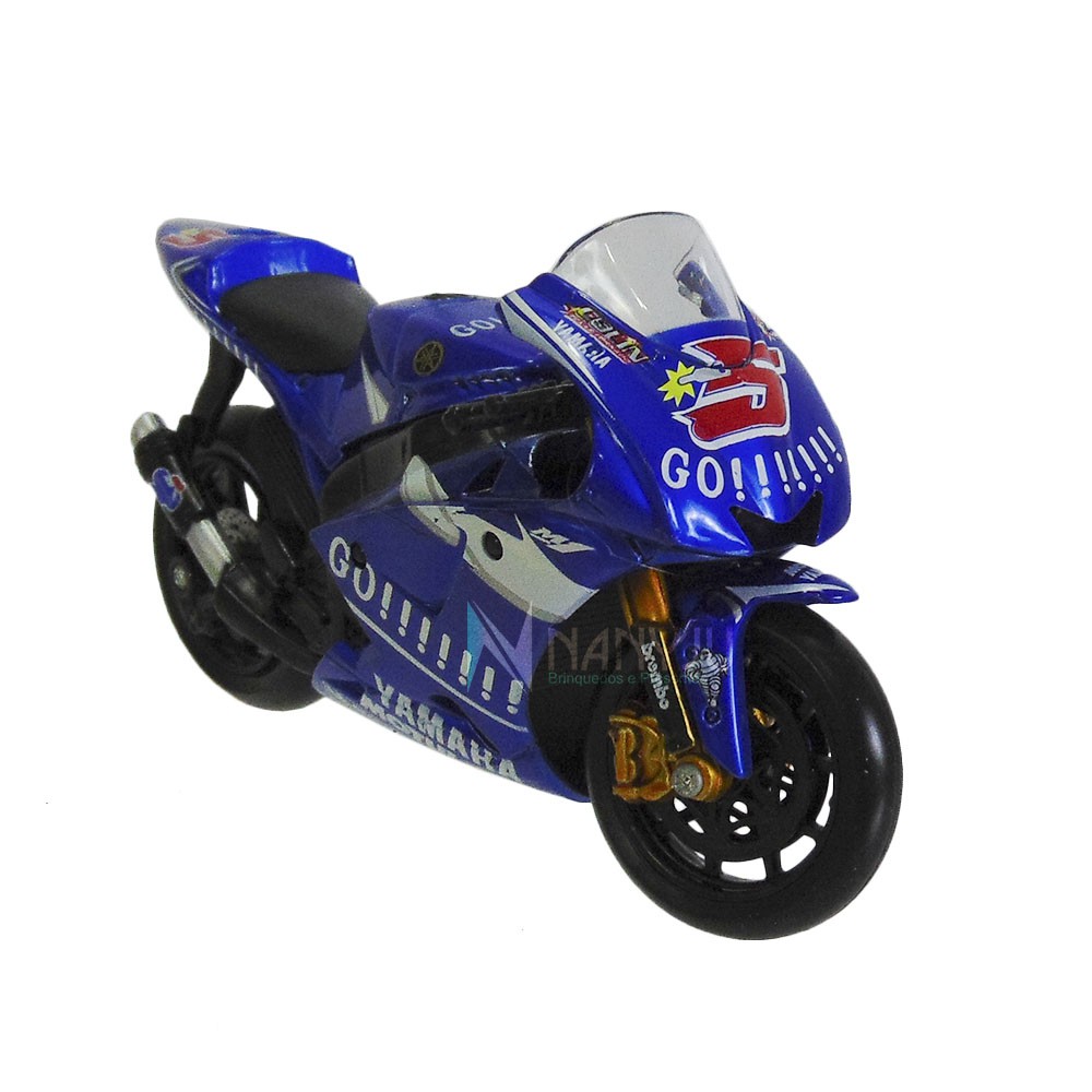 Miniatura moto de corrida Yamaha GO YZR-M1 GP Maisto motinha metal